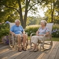 thumbnail image 3 of F. Corriveau International Bruxelle Outdoor Patio Rocking Chair – Aluminum Frame, Textilene Fabric, Greige, 3 of 5