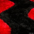 thumbnail image 5 of Allstar Red Shaggy Area Rug with 3D Black Wavy Design. Contemporary Formal Tween Hand Tufted (5' x 7'), 5 of 7
