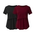thumbnail image 2 of Vêtements de Grossesse Offres de l'Action de Grâce Liquidation Été Vêtements de Maternité pour Femmes Col Rond Manches Courtes Volants Pli Hauts de Grossesse, 2 of 5