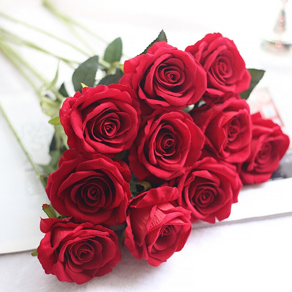 Valentine's Day Gift Nice Artificial Fake Roses Flannelet Flower Wedding  Party 