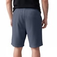 thumbnail image 3 of Mens Shorts Drawstring Waist Elastic Waist Shorts with Pockets Classic-Fit Casual Lightweight Summer Beach Vacation Shorts Moisture Wicking Mid-Length Chino Shorts,Blue L, 3 of 3