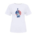 thumbnail image 2 of Tops Cortos para Mujeres Bandera de Moda Impresa Cuello Redondo, Camiseta de Manga 3/4 para Uso Diario, Casero Y Cómodo, 2 of 4