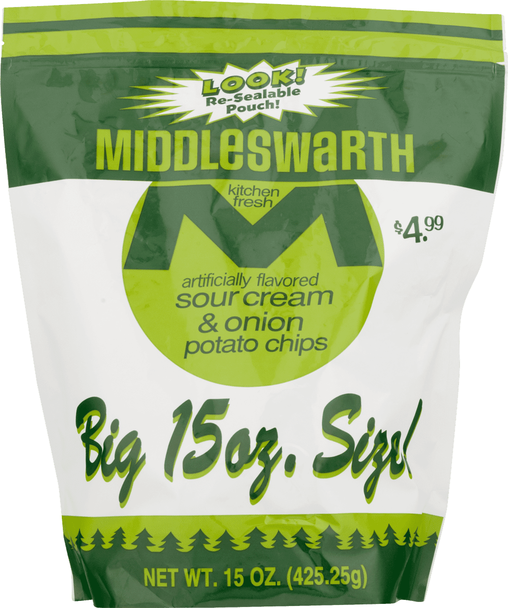 Middleswarth Kitchen Fresh Sour Cream & Onion Potato Chips 14 Oz
