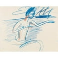 thumbnail image 2 of Ernst Ludwig Kirchner 14x12 Black Ornate Wood Framed Double Matted Museum Art Print Titled: Bathing Act with Sailboat (1913), 2 of 5