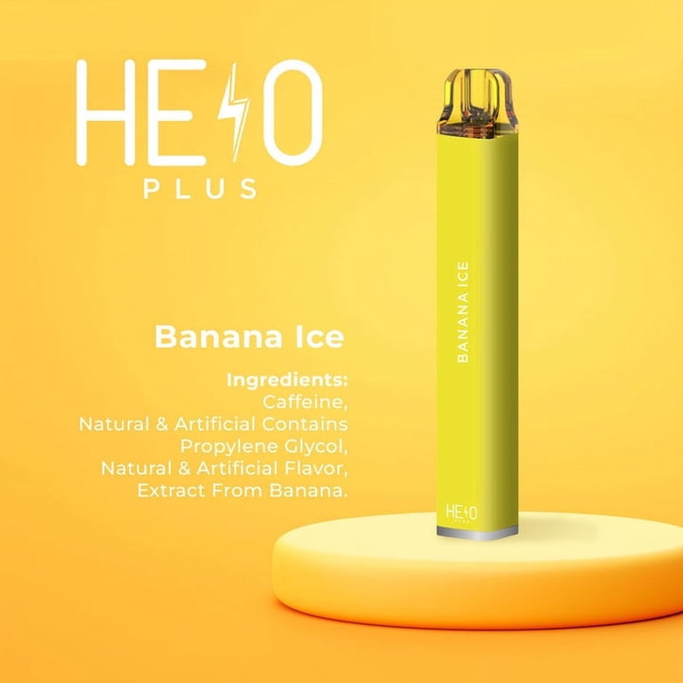 MELO HELO Plus Caffeine Diffuser, Banana Ice, 800 Puffs, Vegan Formula
