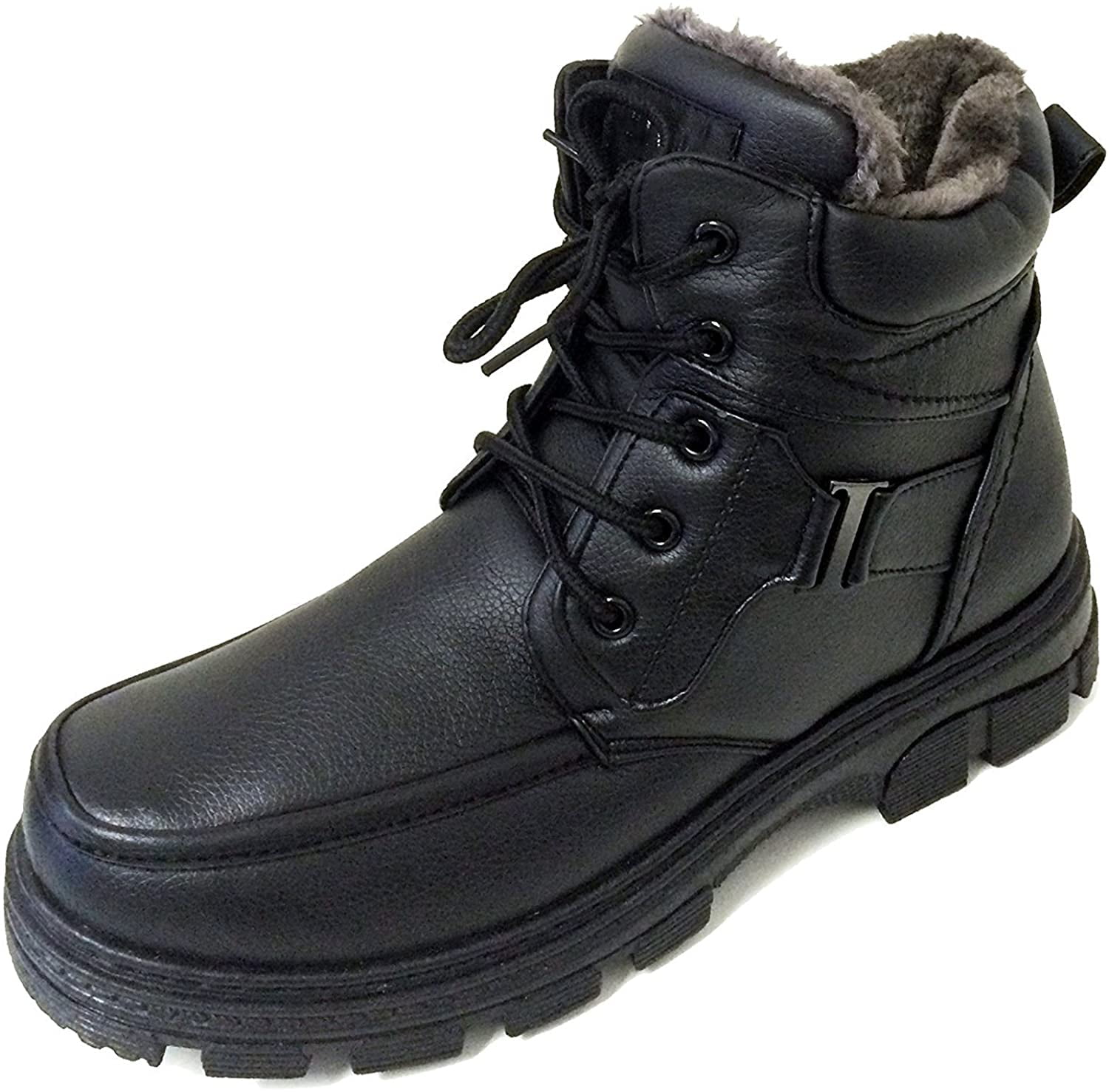 size 8m cherokee mens rubber sole with leather upper winter/rain lace up boots