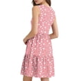 thumbnail image 6 of YueHuiYing Women's Casual Sundress with Pockets Summer Beach Dress Floral T-Shirts Dress V Neck Loose Tank Dresses, 6 of 7