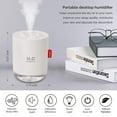 thumbnail image 2 of Humidificador Portátil Mini de 500ml con Niebla Fría USB para Escritorio Hogar Oficina Viaje y Bebé con Apagado Automático 2 Modos Súper Silencioso en Blanco, 2 of 7