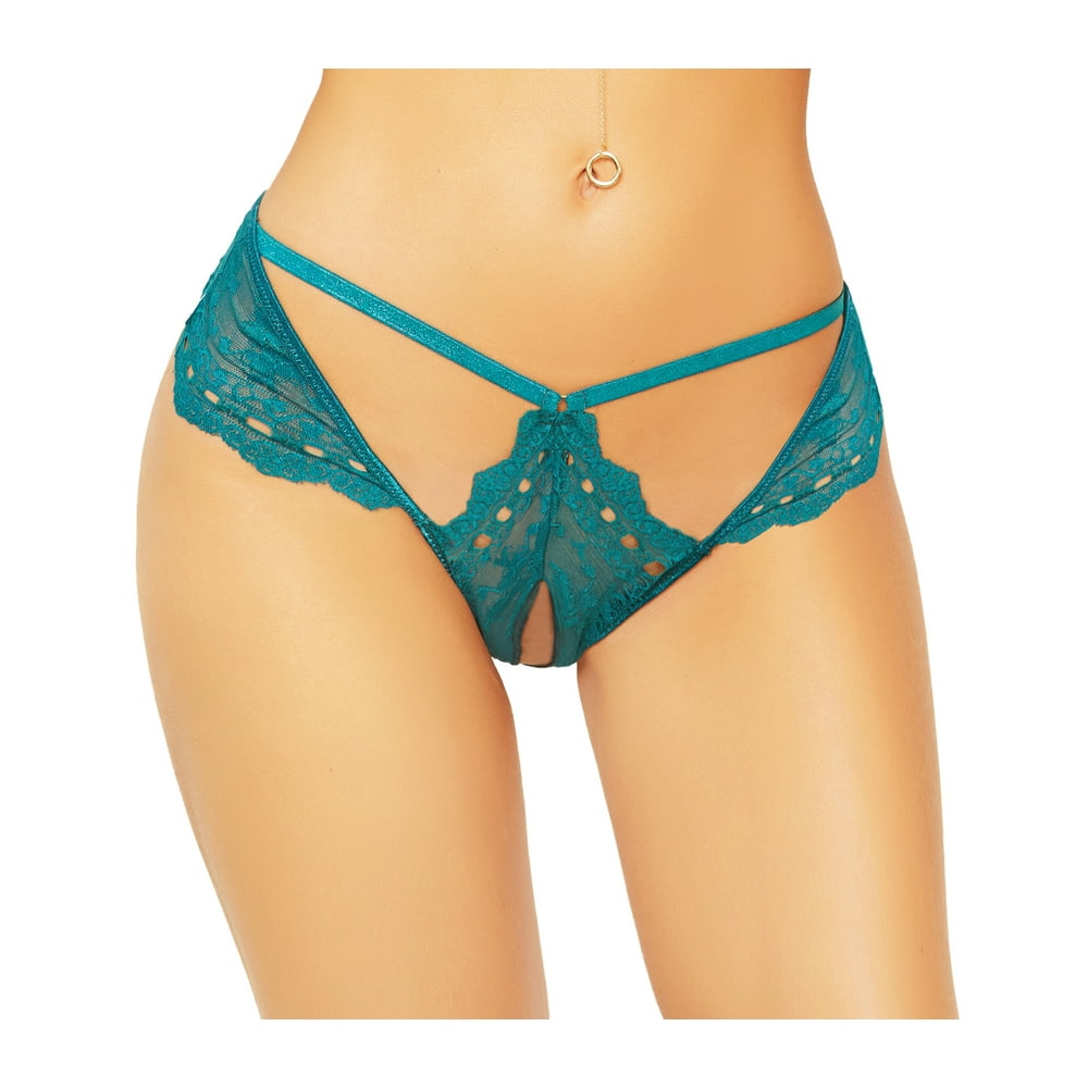 Lacy Line Lacy Line Sexy Strappy Crotchless Thong With Cutouts