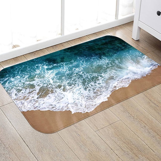3D Printed Thickened Rug Soft Three Layers Rug Non-Slip Water Absorbability Mat Bathroom Livingroom Home Decorative A1 40x60cm