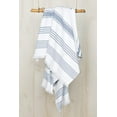 thumbnail image 5 of Sticky Toffee Bath Towel Turkish Towel 100% Cotton, White Towel, Soft Absorbent Terry Backing, 65 in x 35 in, Navy, 5 of 8