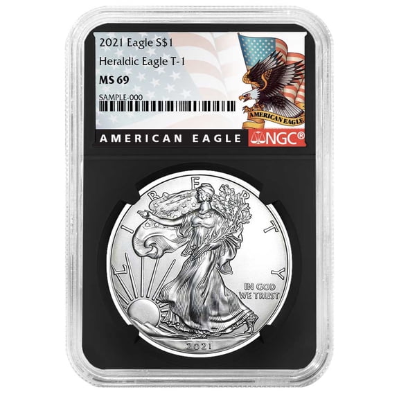 2021 $1 Type 1 American Silver Eagle NGC MS69 Black Label Retro Core