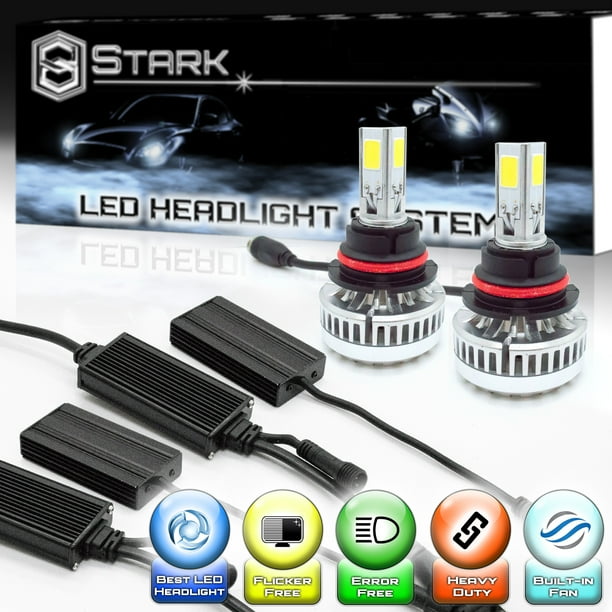 stark 90w 9000lm led headlight canbus led conversion kit plug n play cool white 6000k replacement for halogen bulbs walmart com walmart com