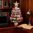 thumbnail image 5 of Liyamei 17.7 Inch Mini Frosted Desktop Lighting Star Top Pinecones Red Bow Candy Canes Red Berries Hanging DIY Holiday Indoor, 5 of 5
