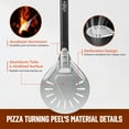 thumbnail image 3 of Big Horn Outdoor Pizza Peel - 7-Inch Pizza Turning Peel with Non-Stick Anodized Aluminum, 3 of 7