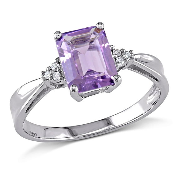 Everly Women's Amethyst 10K White Gold Engagement Ring