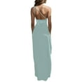 thumbnail image 4 of Ovticza Women's Sexy Silk One Shoulder High Split Cocktail Wedding Party Maxi Dress Light Green S, 4 of 7