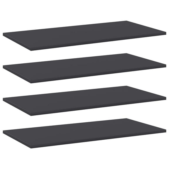 vidaXL Shelf Set of 4 Gray Engineered wood 31.5 x 15.7 x 0.6 in
