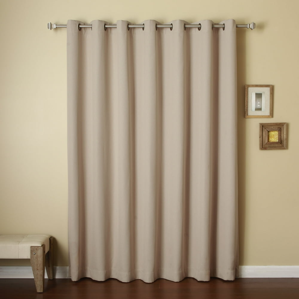 Quality Home Wide Width Linen Look Moka Room Darkening Grommet Curtain