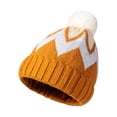 thumbnail image 2 of Yellow Warm Fleece Lined Beanie Knit Ski Stocking Cap Polyester Summer Winter Fall Mesh Slouchy Knit Hats Lightweight Crochet Caps One Size, 2 of 2