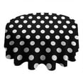 thumbnail image 4 of Polka Dot Black Round Table Cloth,Wrinkle Resistant Table Cover with Polyester,Waterproof Reusable Round Table Cloths for Weeding Birthday Tea Party Decorations (Round,60x60inch), 4 of 6