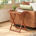thumbnail image 2 of Gymax Patio Solid Wood Tray Table w/ Removable Top Rectangular TV Tray Bistro Table, 2 of 10