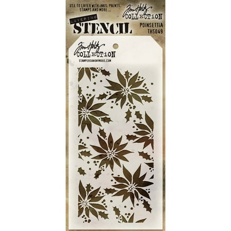 UPC: 0019962674921 | Tim Holtz Layered Stencil 4.125 X8.5 -Poinsettia