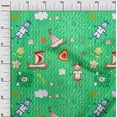 thumbnail image 3 of oneOone Rayon Sea Green Fabric Kids Fabric For Sewing Printed Craft Fabric By The Yard 56 Inch Wide, 3 of 4