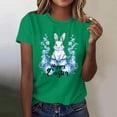 thumbnail image 5 of Hfnxid Easter Shirts for Women Funny Bunny Rabbit Graphic T Shirt Lightweight Breathable Crewneck Top Fahsion Flower Holiday Vacation Shirt Green L, 5 of 5