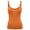 Orange, variant on Women Ribbed Spagehtti Strap Camisole Crop Vest Tank Top With Buttons