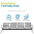 thumbnail image 3 of Banca para Sala de Espera 4 Asientos Onof, Acero Cromado, Diseño Moderno y Resistente, 3 of 6