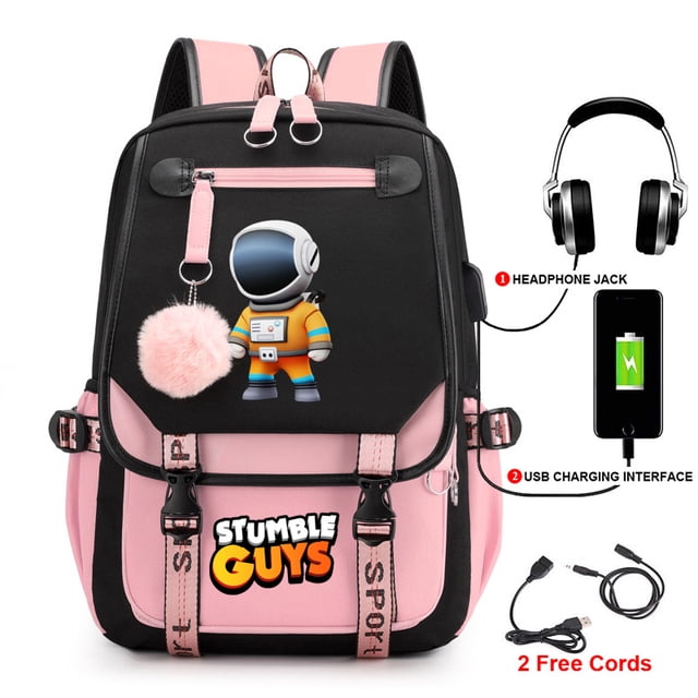 Tripping Peoplestumble guysSurrounding the Game Backpack Student Schoolbag Fashion BackpackUSBComputer Bag 23 Average Size