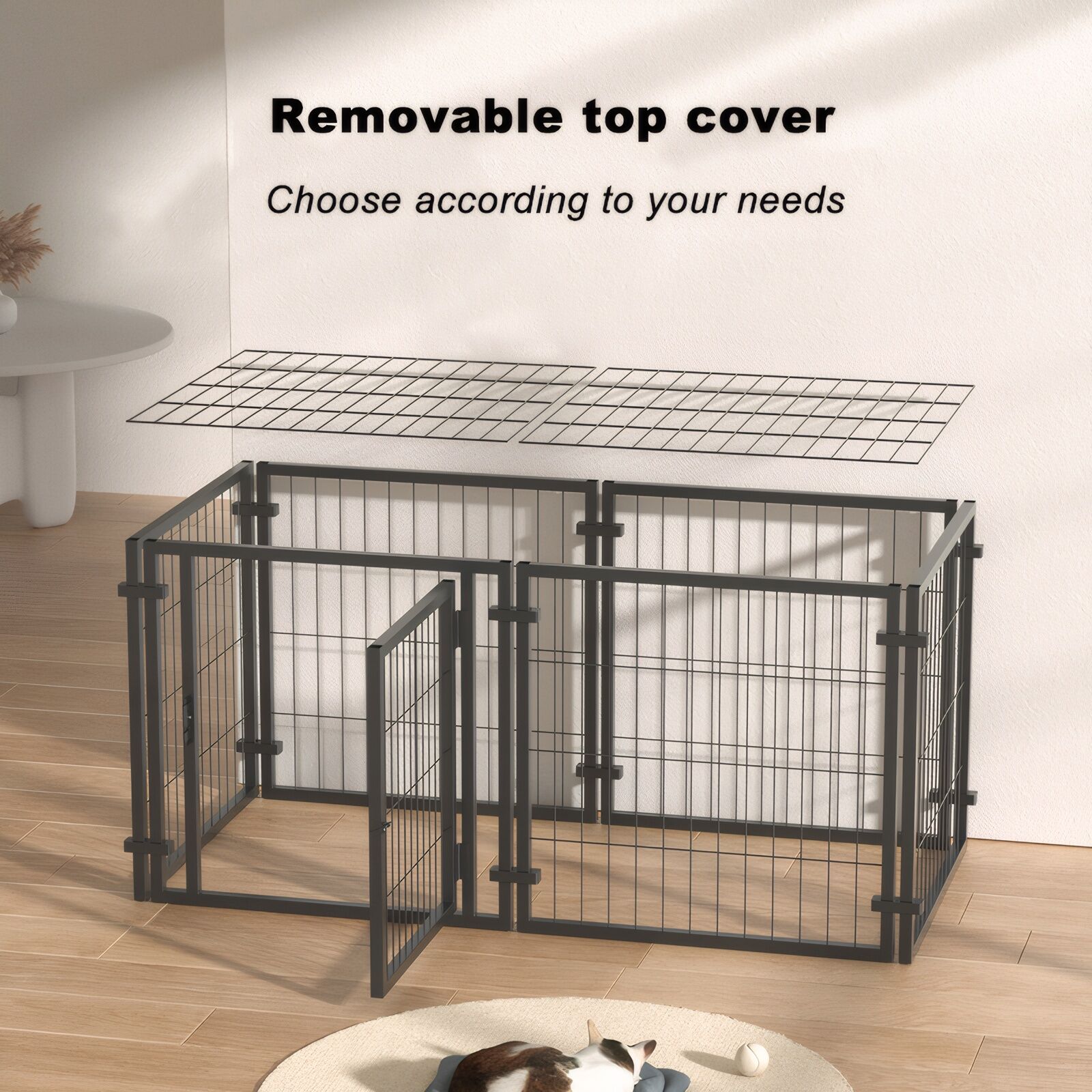 Pet Playpen 47.2" Dog Crate for Small Medium Large Dogs, Puppy Dog Playpen for Yard Indoor Outdoor Use, Pet Dog Cage Kennel (47.2"L x 23.6"W x 23.6"H),Dog Crate