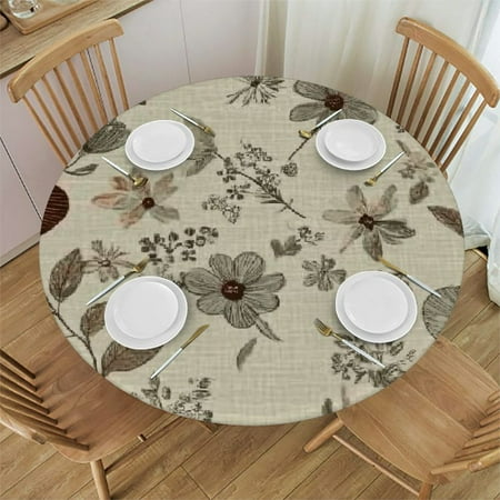 

Autua Flower Pattern Design Round Tablecloth 100% Polyester Stain-Resistant Washable for Indoor and Outdoor Restaurants Weddings Parties - Home Kitchen Outdoor Decoration 46 -50