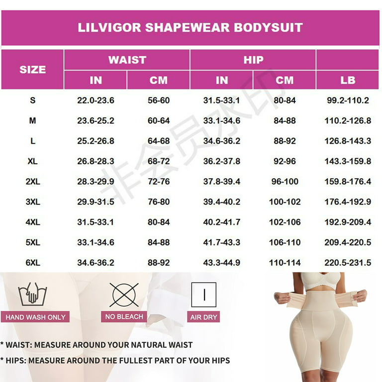 Lilvigor Women Fake Hip Pads for Women Hip Dip Shapewear Hip Enhancer Butt  Pads Shaper Butt Lifter Padded Underwear Tummy Control Panty With Hook 