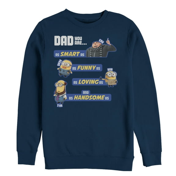 Men's Despicable Me Dad Best Qualities Sweatshirt Navy Blue 2X Large