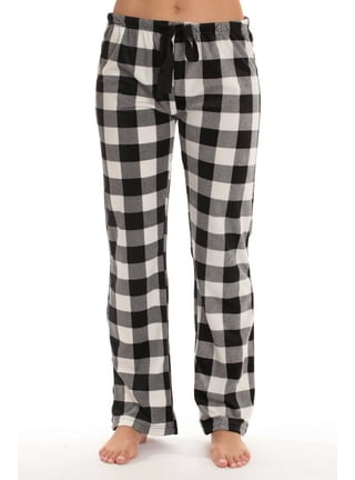 Women's Buffalo Plaid Plush Fleece Pajama Pants Sleepwear Casual Loose Wide  Leg Pants Stretch High Waisted Lounge Pants Trouser 