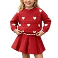 thumbnail image 3 of Lovzfmll Girl's Knit Set, Long Sleeve Top & A-Line Skirt, Casual Wear for Little Girls, 5-6 Years, 3 of 6