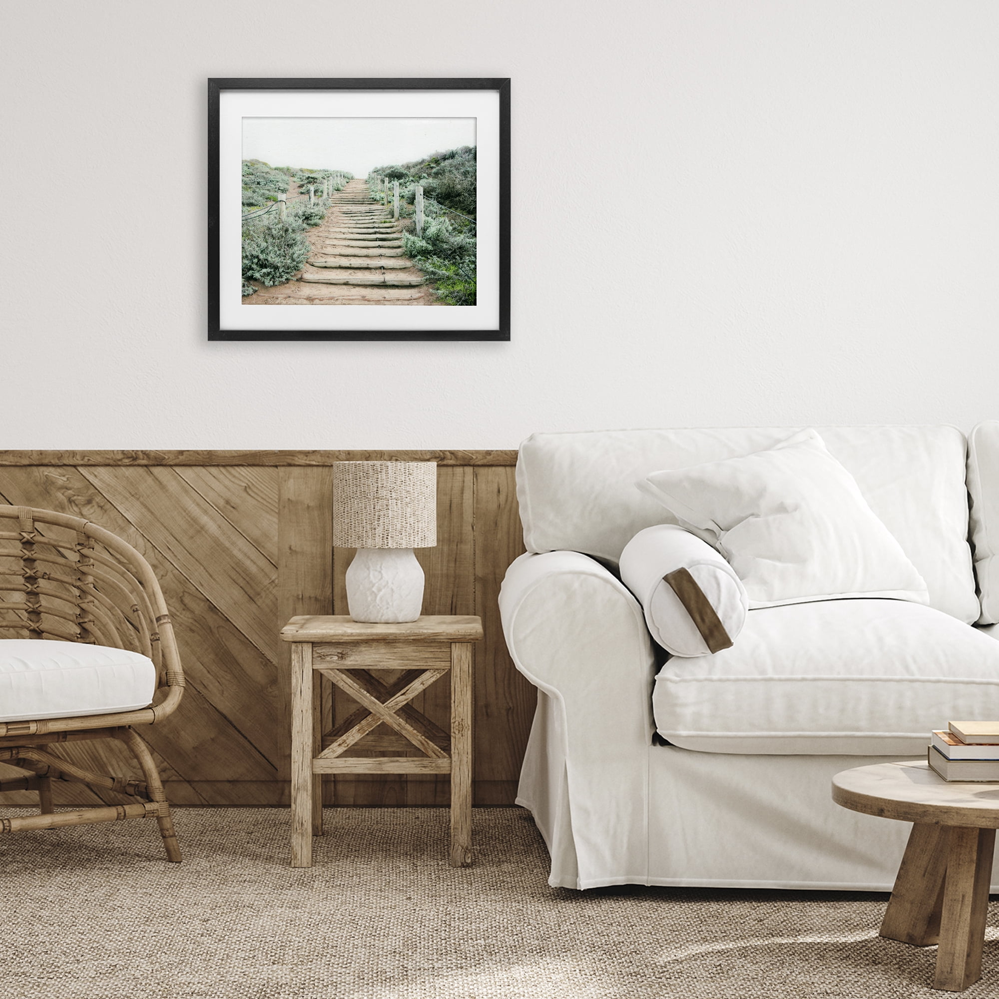 Stupell Industries Stairway To Heaven Path Black Framed Print Under Glass, design by Leah Noel Art