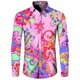thumbnail image 3 of Camisa de moda para hombre, estampado 3D de flores de anacardo de cachemira, cuello vuelto, botones, manga larga, ropa de calle vintage para hombre y mujer, 3 of 5