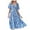Blue summer dresses for women, variant on Wycnly Summer Dresses for Women Fashion Elastic Waist Hollowed Flowy Ruffle Swing A Line Maxi Dresses 2025 Short Sleeve V-Neck Floral Print Long Formal Dress Black s