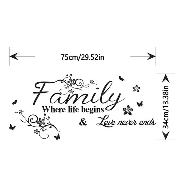 Wozhidaoke Peel And Stick Wallpaper Hot!Art Family Beautiful Flower Wall Stickers Home Words Decor Wall Sticker Peel And Stick Floor Tile Wall Decor Wall Art Wallpaper Clear 32*4*4 Clear