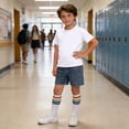 thumbnail image 6 of LJEFF Girls Paperbag Waist Denim Shorts, Buttons High Waist Cuffed Hem Pocketed Shorts for Kids White Size 11 T, 6 of 9