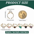 thumbnail image 2 of 6 anillos ajustables de alambre dorado envuelto, anillos curativos de piedras preciosas irregulares, ágata negra natural, cuarzo rosa, amatista, ojo de tigre., 2 of 5