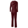 thumbnail image 4 of J. METHOD Women's 2 Piece Outfit Casual Basic French Terry Zip Up Hoodie and Sweatpants Sweatsuit Tracksuit Set NEWTS01 Burgundy XL, 4 of 6