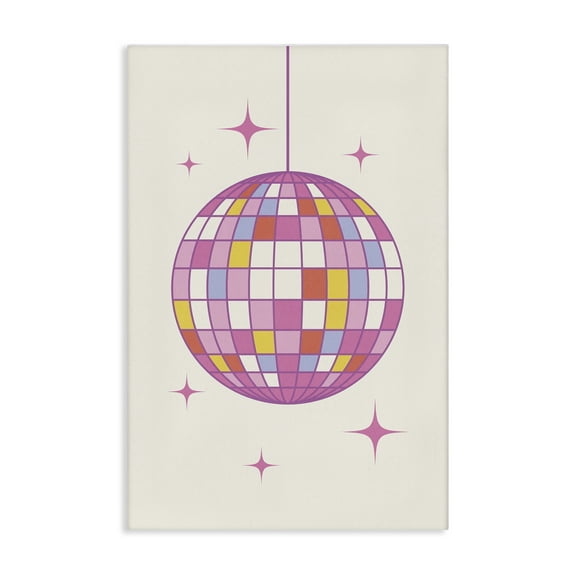 Stupell Industries Pastel Disco Ball Entertainment Painting Wrapped Canvas Art Print Wall Art, 16 x 24