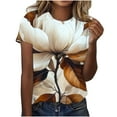 thumbnail image 2 of Fengqque 2025 Women's Sexy Summer Printed Round Neck Regular Fit Top, 2 of 5