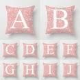 thumbnail image 2 of 45x45cm Pink Metal Letter Peach Skin Pillowcases Decorative Cushion Cover Home Decoration, 2 of 9