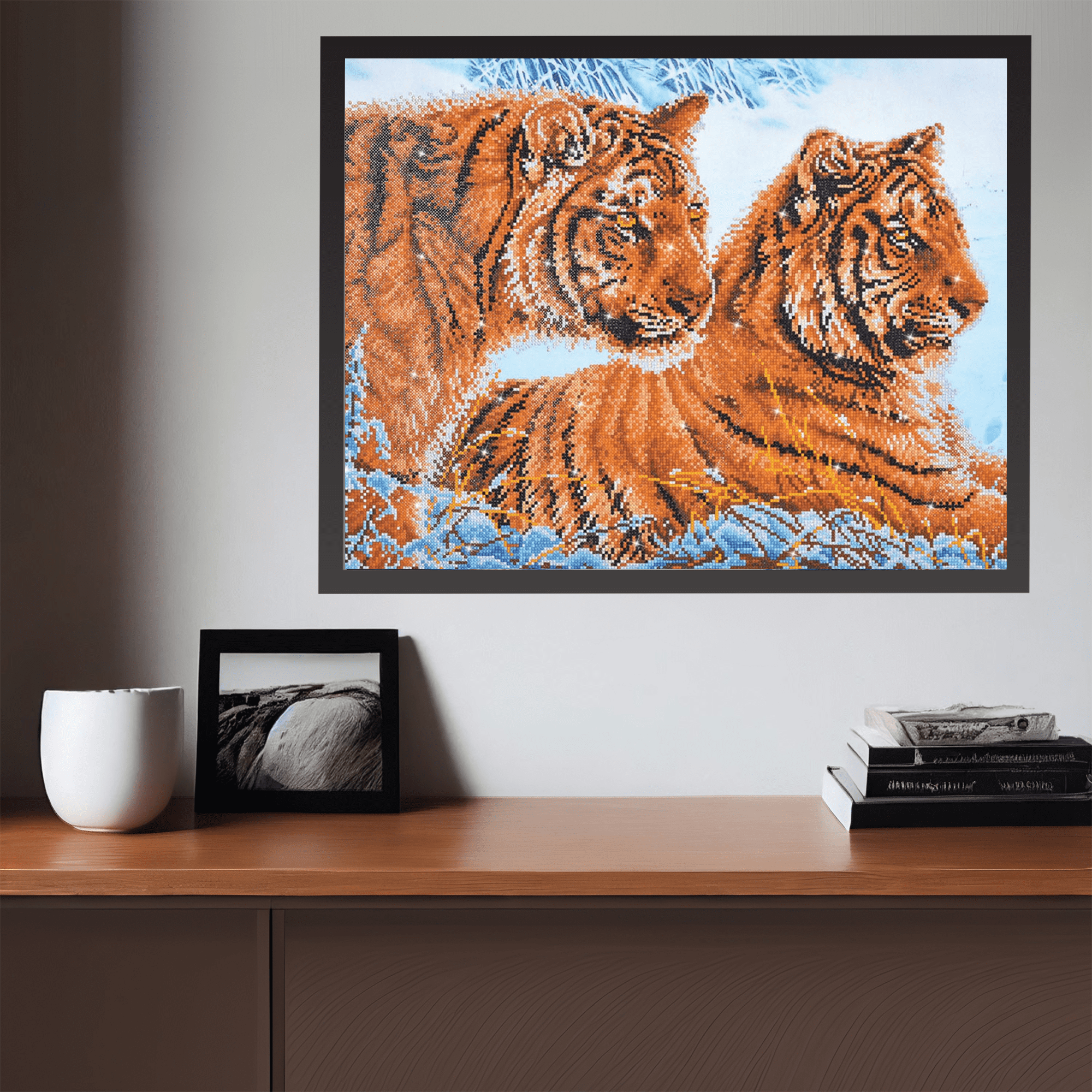 Diamond Dotz Tigers in the Snow Animal Diamond Painting Kits for Adults - Diamond Art Kits a Relaxing Creative Craft Kit with Dotz Gems 20.5"x28.3"