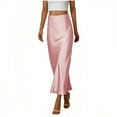 thumbnail image 2 of Dianli Gifts Drawstring Maxi Skirt Ankle Skirt Ladies Solid Color Elastic Waist Drawstring Long Skirt Breathable Cotton Linen Pull On Versatile Travel To Evening Skirt, 2 of 8